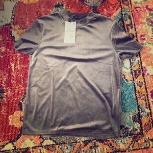 2/$20 3/$24 Zara Silver Velvet Tee
